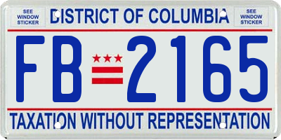 DC license plate FB2165