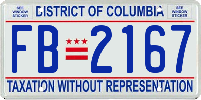 DC license plate FB2167