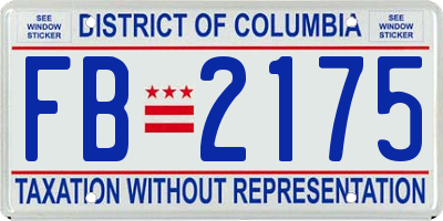 DC license plate FB2175