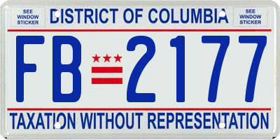 DC license plate FB2177