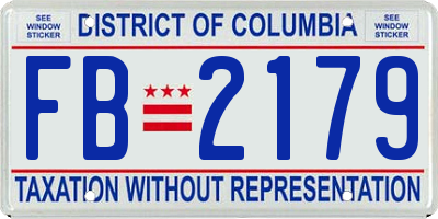 DC license plate FB2179