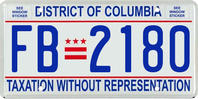 DC license plate FB2180