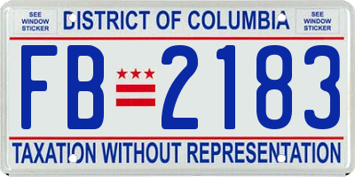 DC license plate FB2183