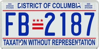 DC license plate FB2187