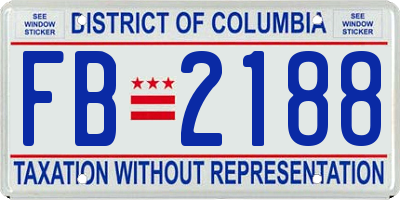 DC license plate FB2188