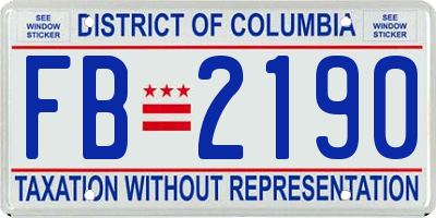 DC license plate FB2190