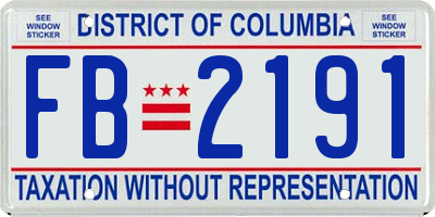 DC license plate FB2191