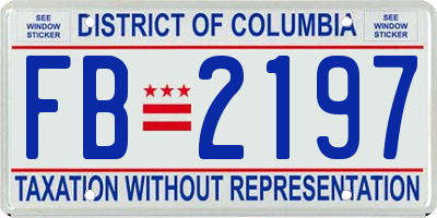 DC license plate FB2197