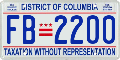 DC license plate FB2200