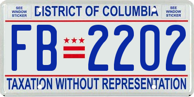 DC license plate FB2202