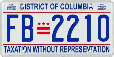 DC license plate FB2210