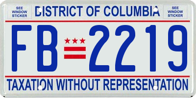 DC license plate FB2219