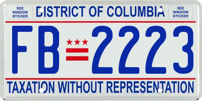 DC license plate FB2223