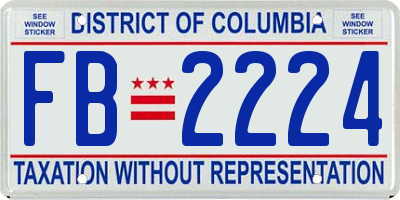 DC license plate FB2224