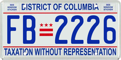 DC license plate FB2226