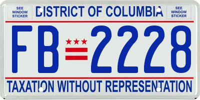 DC license plate FB2228