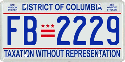 DC license plate FB2229