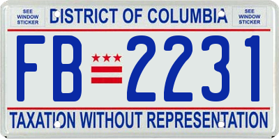 DC license plate FB2231