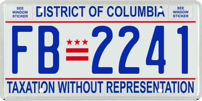 DC license plate FB2241