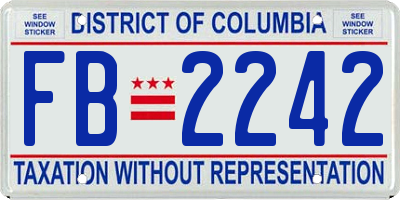 DC license plate FB2242