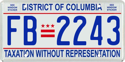 DC license plate FB2243