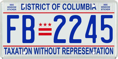 DC license plate FB2245