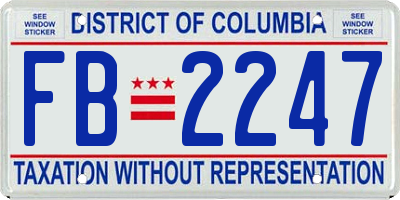 DC license plate FB2247