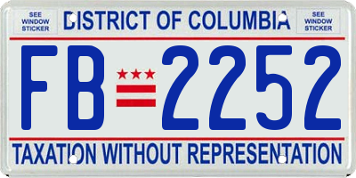 DC license plate FB2252