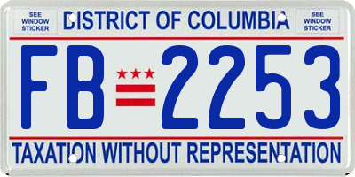 DC license plate FB2253