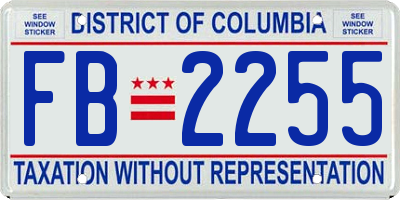 DC license plate FB2255