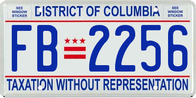 DC license plate FB2256