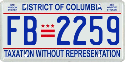 DC license plate FB2259