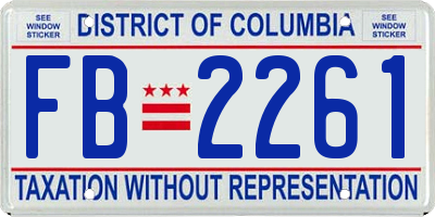 DC license plate FB2261