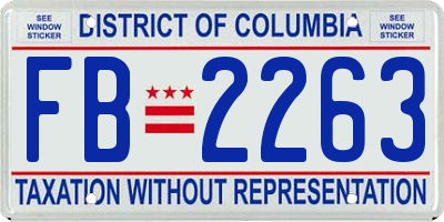 DC license plate FB2263