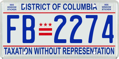 DC license plate FB2274