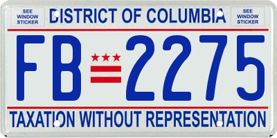 DC license plate FB2275