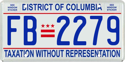 DC license plate FB2279