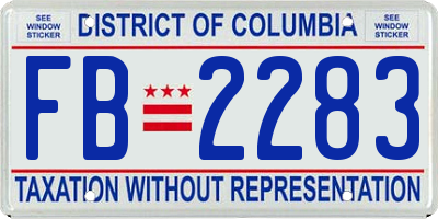 DC license plate FB2283