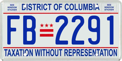 DC license plate FB2291