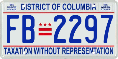 DC license plate FB2297