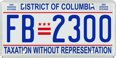 DC license plate FB2300