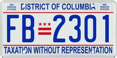 DC license plate FB2301