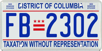 DC license plate FB2302