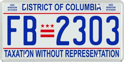 DC license plate FB2303