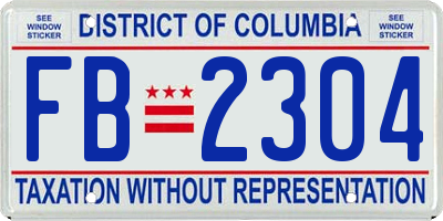 DC license plate FB2304