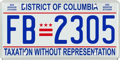 DC license plate FB2305