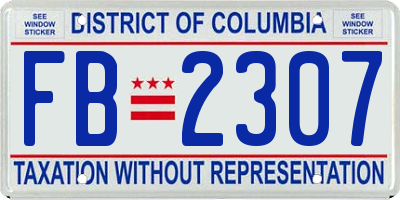 DC license plate FB2307