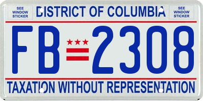 DC license plate FB2308