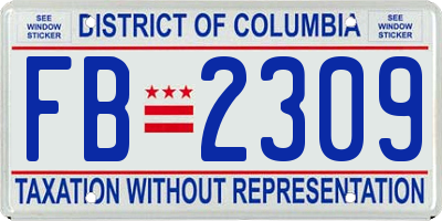 DC license plate FB2309