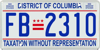 DC license plate FB2310